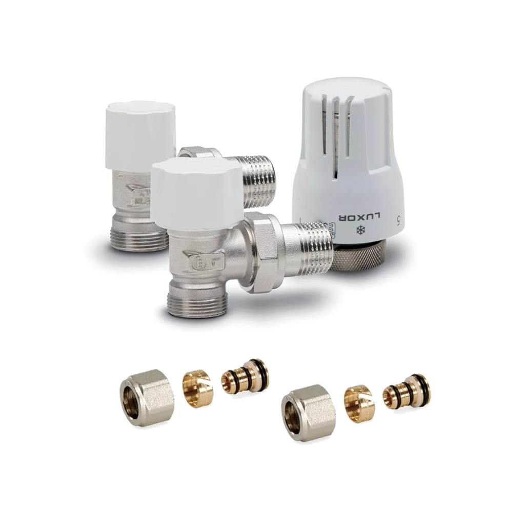 Set Per Collegamento Radiatore Con Termostato Accessori Riscaldamento 50mm Attacco A Muro Ad Angolo E Forma Di Passaggio Antracite 84760020 - Foto 5